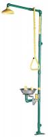 9KYY9 Shower with Face/Eyewash, Green/Yellow