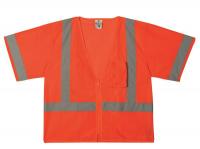 8LVJ1 High Visibility Vest, Class 3, XL, Orange