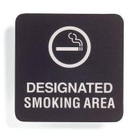 8UN52 Smoking Area Sign, 5-1/2 x 5-1/2In, ENG