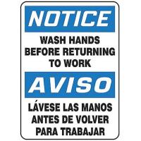 9NRU2 Notice Sign, 14 x 10In, BL and BK/WHT, Text