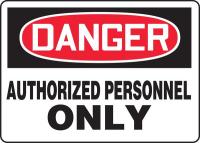 8EUA7 Danger Sign, 10 x 14In, R and BK/WHT, PLSTC