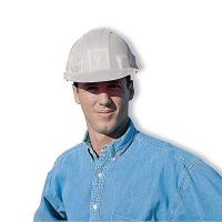 9L759 Hard Hat, FrtBrim, Slotted, 6Rtcht, White