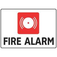 9LC79 Fire Alarm Sign, 7 x 10In, R and BK/WHT