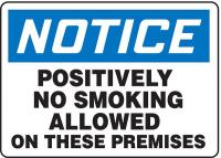 8UPT2 Notice No Smoking Sign, 7 x 10In, AL, ENG