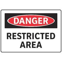 9UCD8 Danger Sign, 7 x 10In, R and BK/WHT, ENG