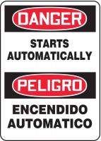 8GE14 Danger Sign, 14 x 10In, R and BK/WHT, Text