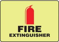 9LJU6 Fire Extinguisher Sign, 7 x 10In, FEXT, ENG