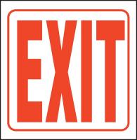 9LKK8 Exit Sign, 8 x 12In, R/WHT, PS, Exit, ENG