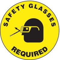 9LRH6 Floor Sign, 8In, Safety Glasses, PK 2