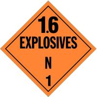 8FNM6 Vehicle Placard, 1.6 Explosive, PK10