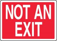 8WR64 Exit Sign, 10 x 14In, WHT/R, Self-ADH Vinyl