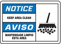 8DGW0 Notice Sign, 7 x 10In, BL and BK/WHT, PLSTC