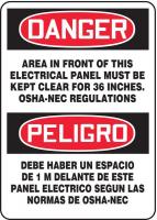 8VTZ9 Danger Sign, 14 x 10In, R and BK/WHT, PLSTC