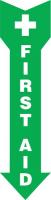 13R269 First Aid Sign, 10 x 10In, WHT/GRN, ENG