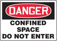 9MCN5 Danger Sign, 10 x 14In, R and BK/WHT, PLSTC