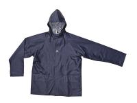 9MCY6 Rain Jacket with Hood, Navy, L