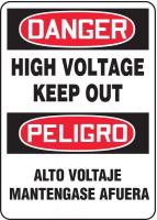 8PL30 Danger Sign, 14 x 10In, R and BK/WHT, PLSTC