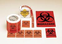 9GEJ8 Biohazard Label, 5 In. H, 3-1/2 In. W, PK20