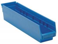 9ME43 Shelf Bin, 17-1/8L x 4-1/8W, Blue