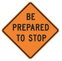 9MG08 Stop Sign, 30 x 30In, BK/ORN, Text