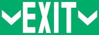 9MGT7 Exit Sign, 10 x 27In, Whit/GRN, Exit, ENG