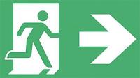 9MLE8 Fire Exit Sign, 8 x 4-1/2In, GRN/WHT, SYM