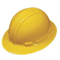 8YLG2 Hard Hat, FullBrim, HDPE, 4Rtcht, Yellow
