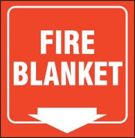 13R184 Fire Blanket Sign, 7 x 12In, WHT/R, ENG