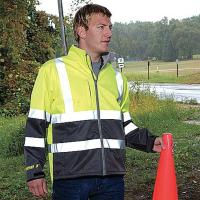 9N027 Breathable Rain Jacket, Hi-Vis Yl/Grn, 2XL