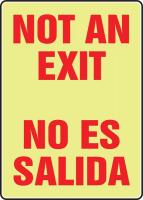 9N108 Exit Sign, 10 x 7In, R/YEL, Self-ADH, Text