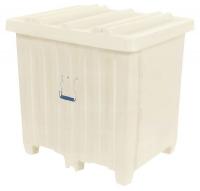 9NKF7 Ribbed Container, 23cu.ft., 600lb., White