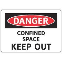 9RNV0 Danger Sign, 7 x 10In, R and BK/WHT, ENG