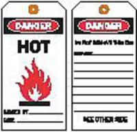 9X188 Danger Tag, 7 x 4 In, Bk and R/Wht, PK100