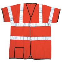 8CUK7 High Visibility Vest, Class 3, 2XL, Orange