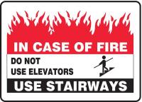 9VFJ2 Fire Stairways Sign, 10 x 14In, PLSTC, ENG