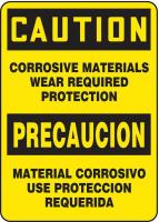 9MCH0 Caution Sign, 14 x 10In, BK/YEL, PLSTC, Text