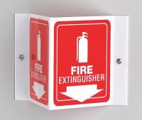 9NXY1 Fire Extinguisher Sign, 6 x 8-1/2In, WHT/R