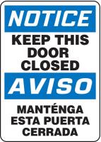 9K549 Notice Sign, 14 x 10In, BL and BK/WHT, Text