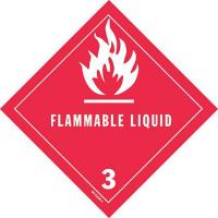 9CUV3 DOT Label, 4 In. H, Flammable Liquid, PK 25