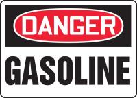 9P197 Danger Sign, 10 x 14In, R and BK/WHT, GAS