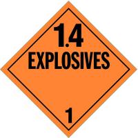 9WLW4 Vehicle Placard, 1.4 Explosive, PK10