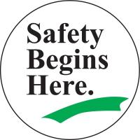 8UZ93 Floor Sign, 8In, Safety Begins Here, PK 2