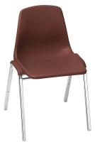9P609 Stacking Chair, Burgundy, HDPE, 17 In.