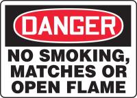 9TY34 Danger No Smoking Sign, 7 x 10In, ENG, Text