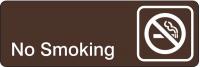 6JKY2 No Smoking Sign, 3 x 9In, WHT/BR, ACRYL, ENG