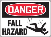 8MZ27 Danger Sign, 10 x 14In, R and BK/WHT, PLSTC