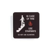 9J235 In Case Of Fire Sign, 5-1/2 x 5-1/2In, ENG