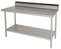 8RJT2 Work Table, SS, 36x30 x60, Shelf, Backsplash
