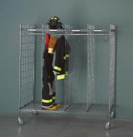 8PJC3 Turnout Gear Rack, Mobile, 4 Compartment