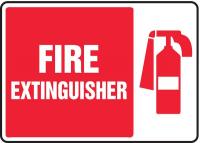 9PYC1 Fire Extinguisher Sign, 10 x 14In, WHT/R